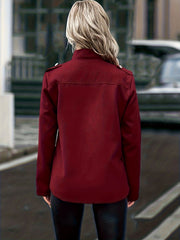Button Decor Jacket Casual Open Front Outerwear
