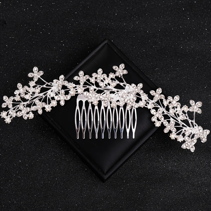 Crystal Hair Comb Clip Headband for Women Bride Rhinestone Party Prom Wedding