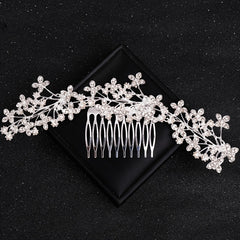 Crystal Hair Comb Clip Headband for Women Bride Rhinestone Party Prom Wedding