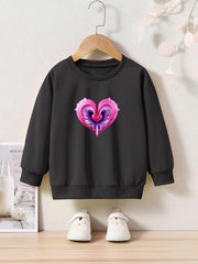 OERYUI Toddler Cartoon Love Pattern Long Sleeve Sweatshirt Top