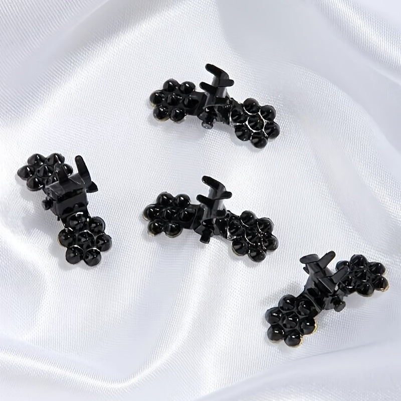 12pcs Glitter Rhinestone Mini Claw Clips Hairpin Hair Accessories