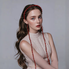 Beaded Tassel Hairband Crystal Headpiece for Weddings