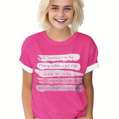 Kids Letter Graphic Short Sleeve T-shirt Summer Sports Clothes