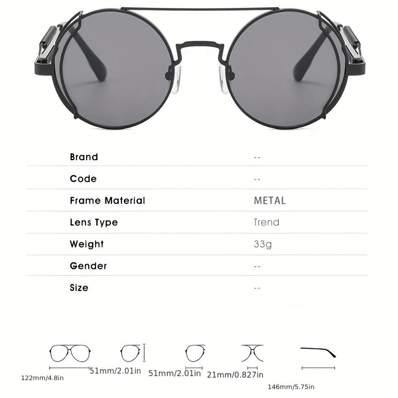 Men's Cyberpunk Round Frame Sunglasses