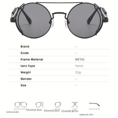 Men's Cyberpunk Round Frame Sunglasses