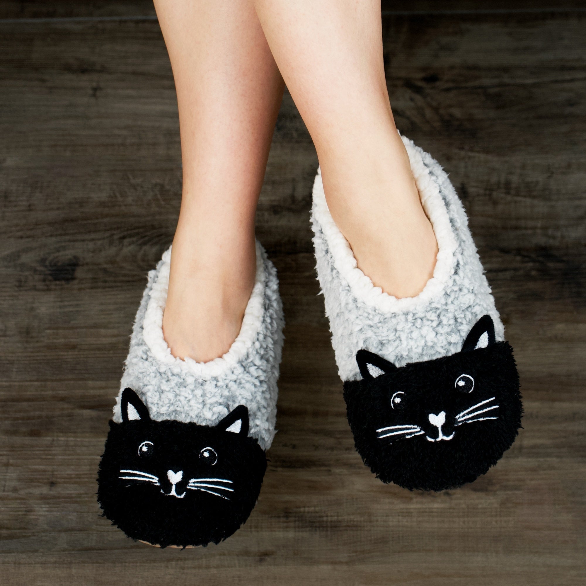 Women's Cartoon Cat Slippers Plush Lined Warm Home Slippers