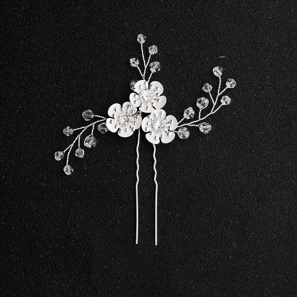 Crystal Flower Beaded Hairpin Bridal Wedding Party Favor Decorations