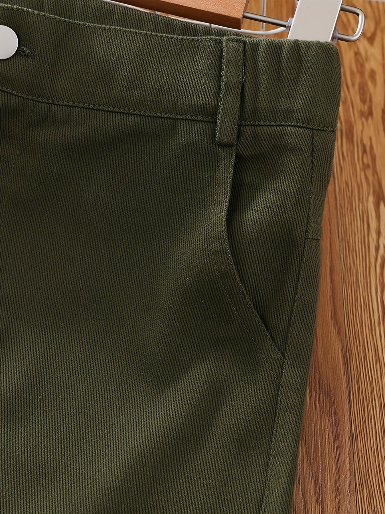 Girls Casual Cotton Cargo Pants Straight Wide Leg Jogger Pants