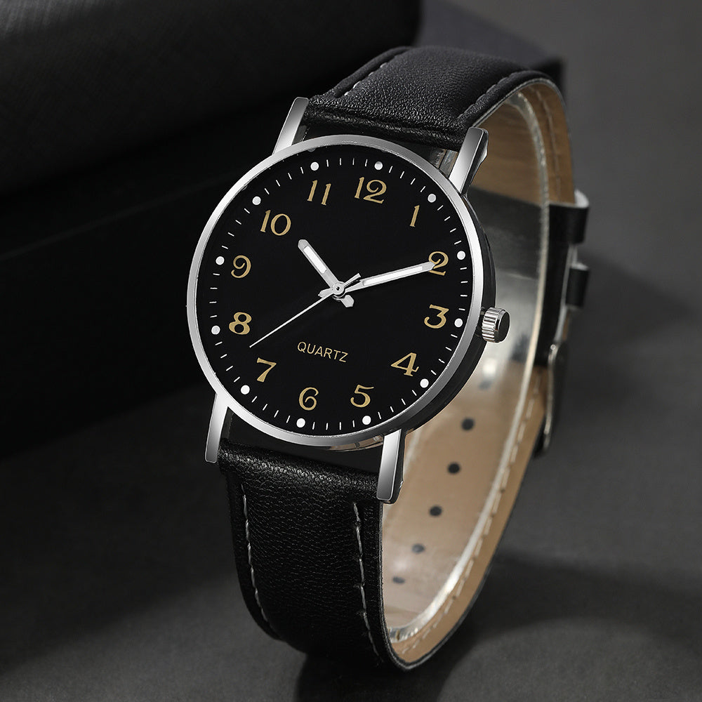 2pcs CAYON Unisex Quartz Watches Faux Leather Straps Stylish Alloy Case