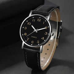 2pcs CAYON Unisex Quartz Watches Faux Leather Straps Stylish Alloy Case