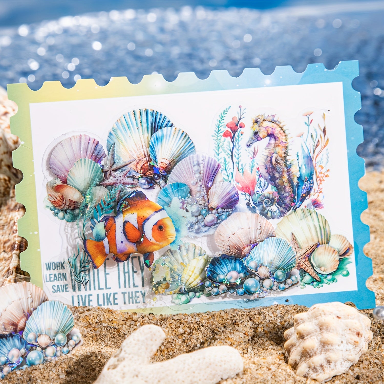 20pcs Seaside Treasure Shell Sticker Pack for Journal Decoration