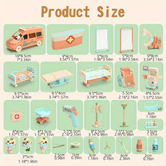Cat Doctor Nursing Pet Toy Set - Educational DIY Puzzle Hospital & Ambulance Toy
