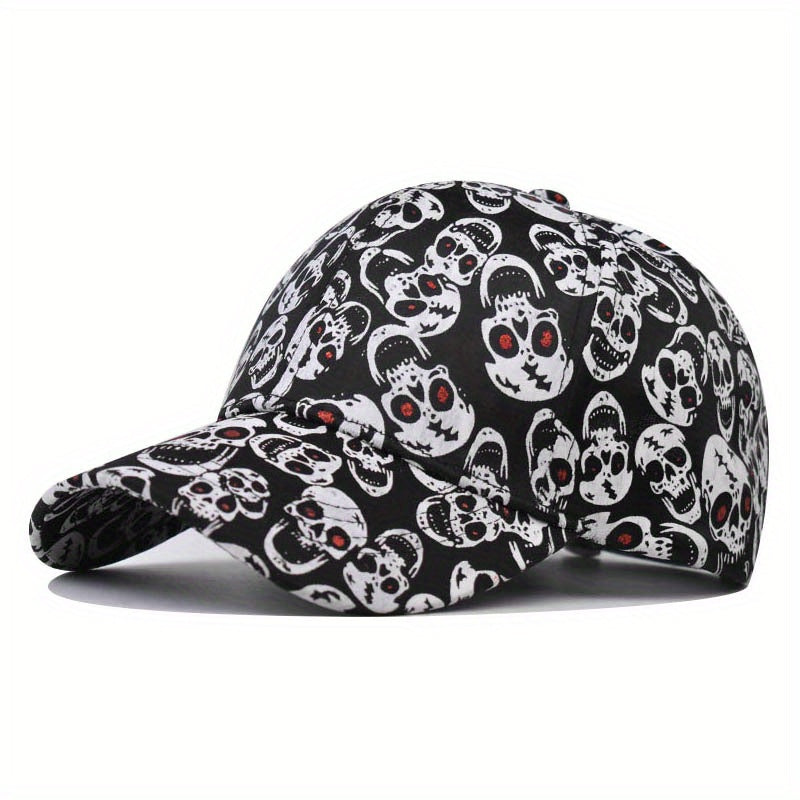 Unisex Sunshade Breathable Baseball Cap With Skull Head Pattern