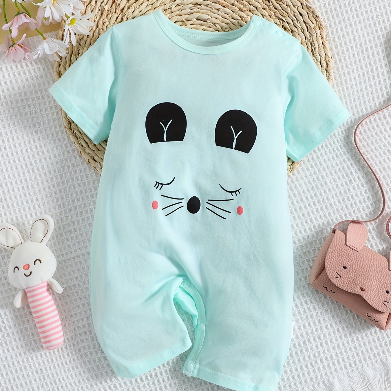 Cute Cartoon Print Baby Boy Romper