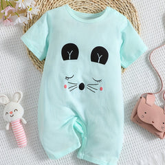 Cute Cartoon Print Baby Boy Romper