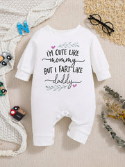 Long Sleeve I M Print Bodysuit for Baby Boys & Girls