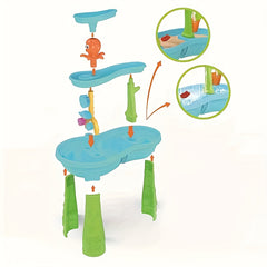 3 Tier Water & Sand Play Table with Slide Ramps & Shelves