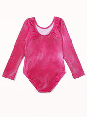 Girl's Horse Pattern Gymnastics Tights Long Sleeve Leotard