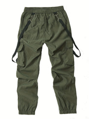 Men's Army Green Cargo Pants with Multiple Pockets