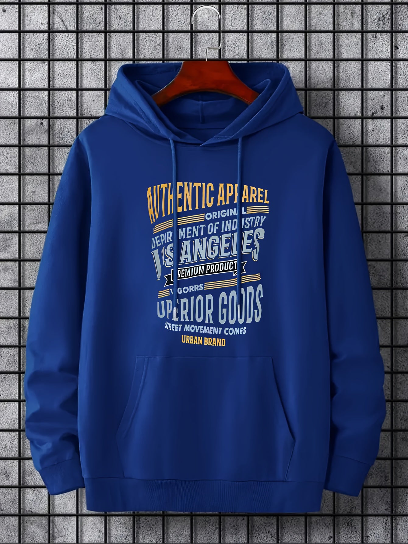 Men's Letter Print Hoodie Casual Stretch Breathable Sweatshirt