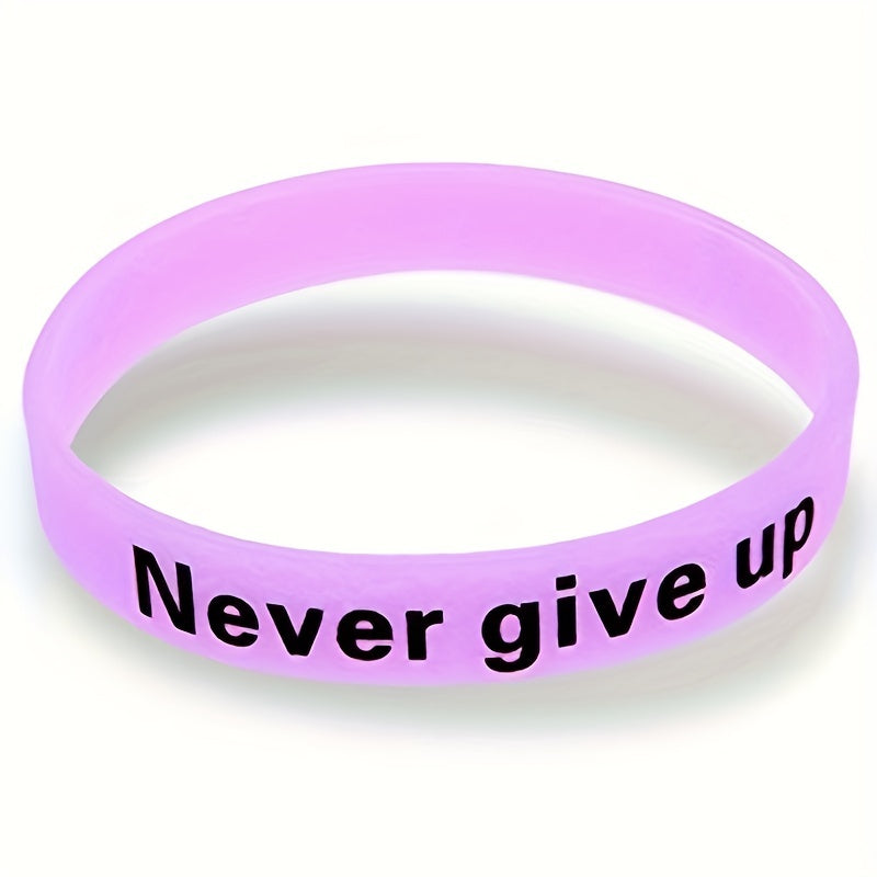 Luminous Silicone Bracelet Waterproof Sport Wrist Band Never Give Up