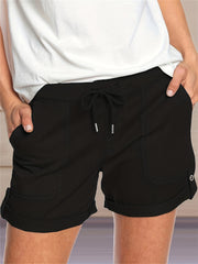 Solid Drawstring Shorts for Summer Casual Wear