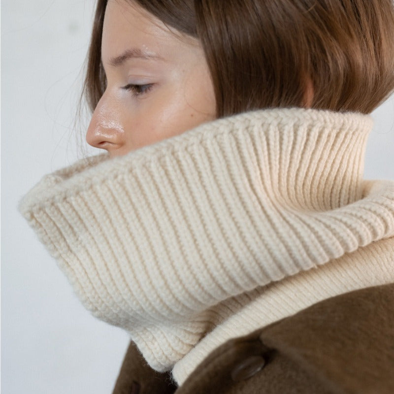 Men's High Neck Knit Scarf Shawl Open Front Warm Winter Accessory