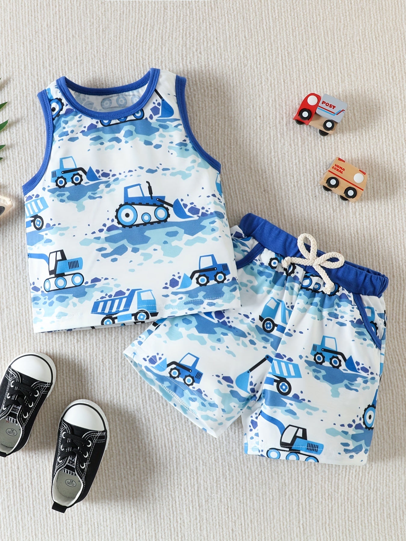 Boys Dino Digger Tank Top & Shorts Set
