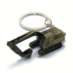 Alloy 3D Excavator Keychain Bag Car Pendant Accessory