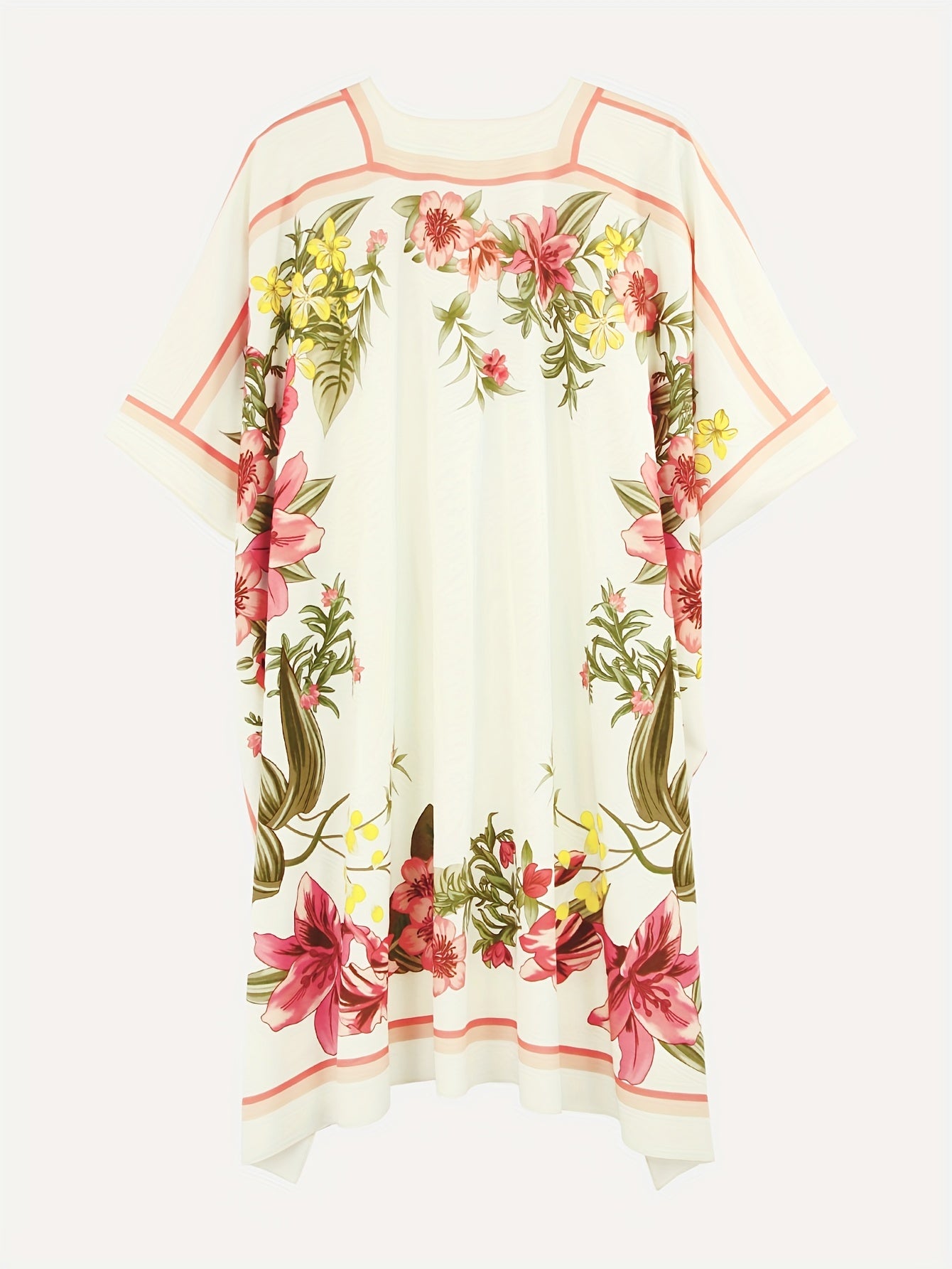 Women's Floral Print Beach Cover Up Scarf