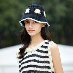Floral Bucket Hat French Style Outdoor Sunscreen Hats