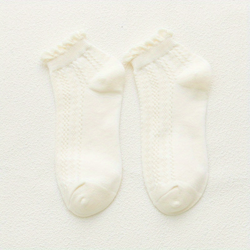 Soft Ruffle Socks Low Cut Short Women's Stockings