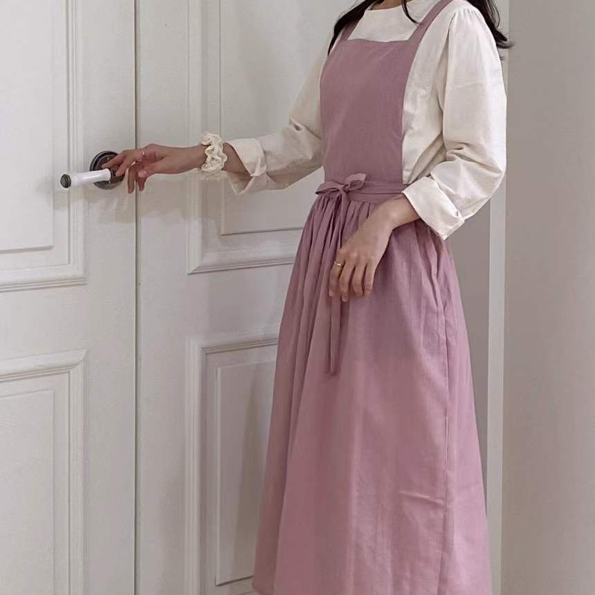 Waterproof Linen Apron with Pocket for Kitchen and Flower Shop