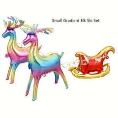 Christmas 3D Golden Deer Balloon Standing Elk Shape Aluminum Foil Balloon