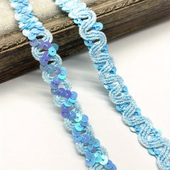2 Yards Glittering Sequined Ribbon Trims For DIY Sewing
