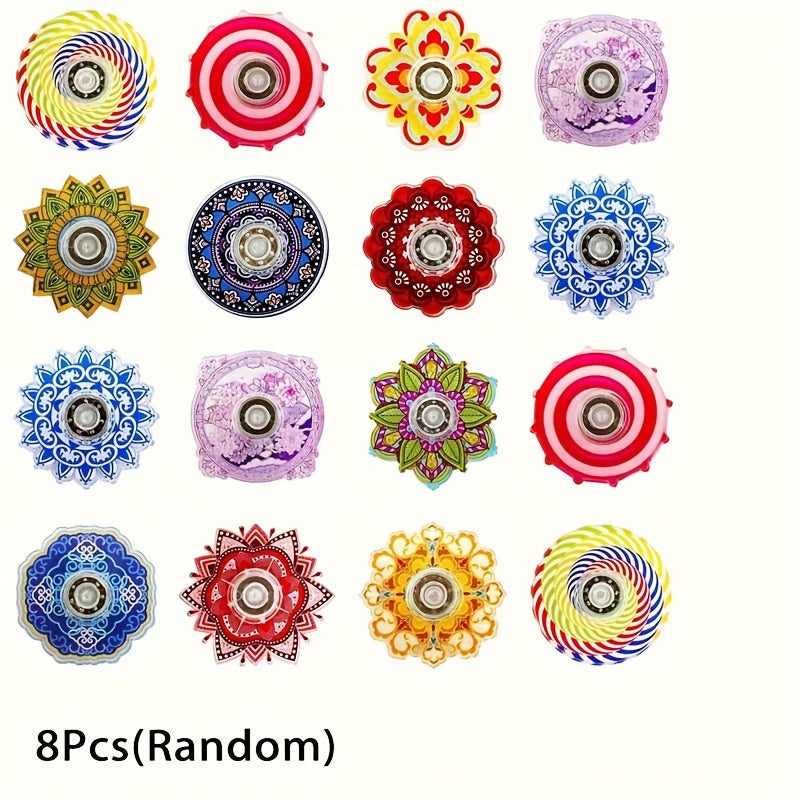 8pcs Colorful Fingertip Spinning Tops Random Colors Plastic Toy