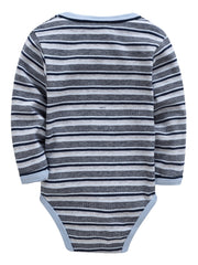 Baby Boy's Striped Romper Long Sleeve Sports Romper