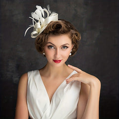 Feather Fascinators Hat Derby Wedding Cocktail Tea Party Church Headwear