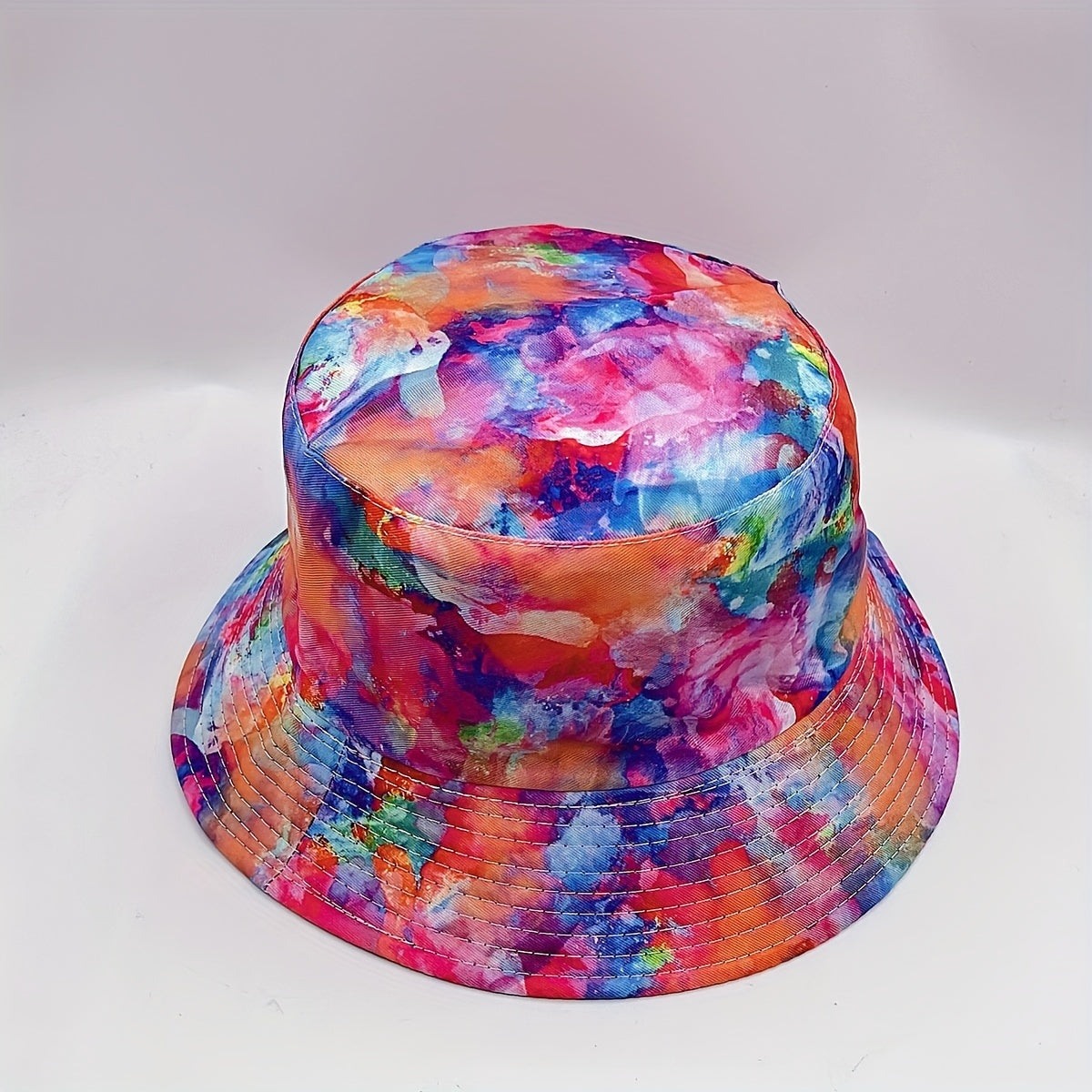 Oil Painting Print Bucket Hat Reversible Red Tie Dye Graffiti