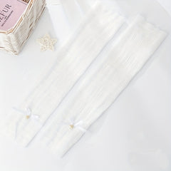 Faux Pearl Bow Decor Gloves Sunproof Sleeves
