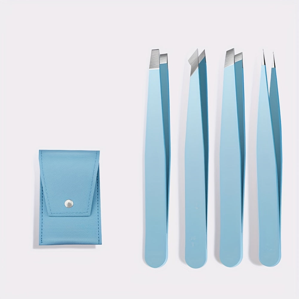 4pcs Eyebrow Tweezer Face Hair Puller Eyebrow Clip