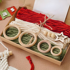 8pcs Christmas Woven Decorations DIY Kit - Perfect Holiday Gift