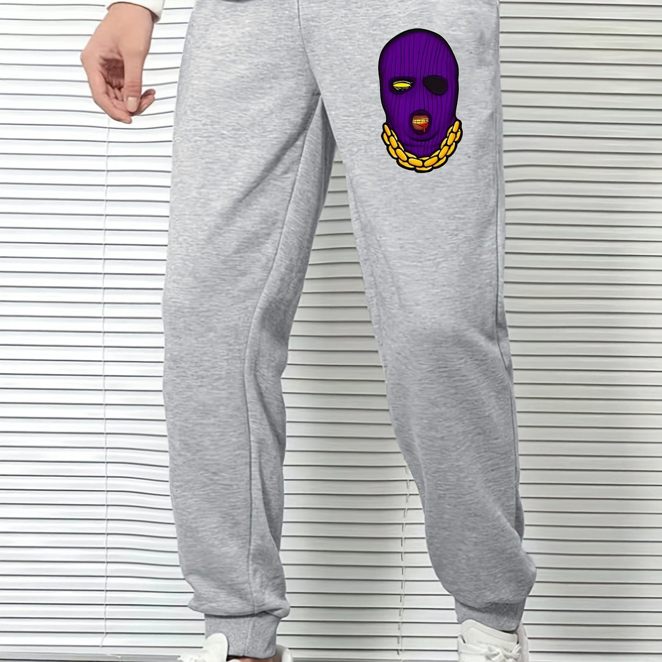 Cartoon Man Print Men's Sports Pants Casual Drawstring Joggers