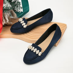 Pearl Decor Flat Loafers Lightweight Shoes Women's Footwear