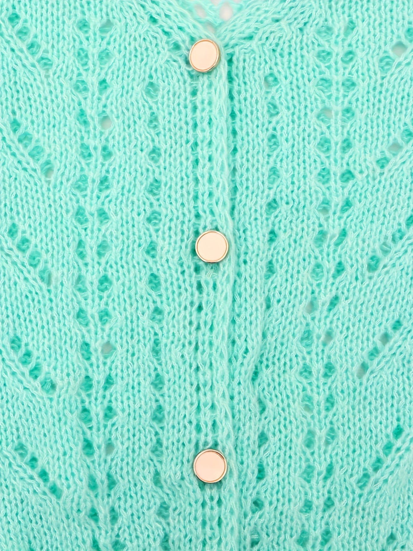 Casual Cardigan Hollow Out Long Sleeve Button Up
