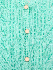 Casual Cardigan Hollow Out Long Sleeve Button Up