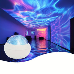 Water Ripple Projector Night Light Remote Control Multiple Colors Modes Ideal Gi
