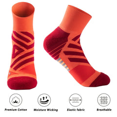 Men's Athletic Cotton Socks with Arch Support Breathable Cushioned for Running