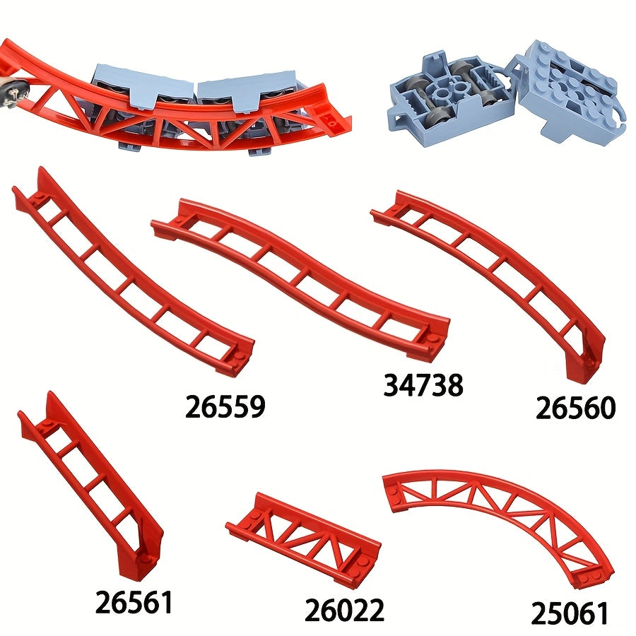 Building Block Roller Coaster Track Parts, Compatible with 25061 26559