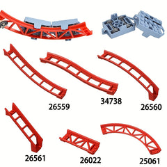 Building Block Roller Coaster Track Parts, Compatible with 25061 26559